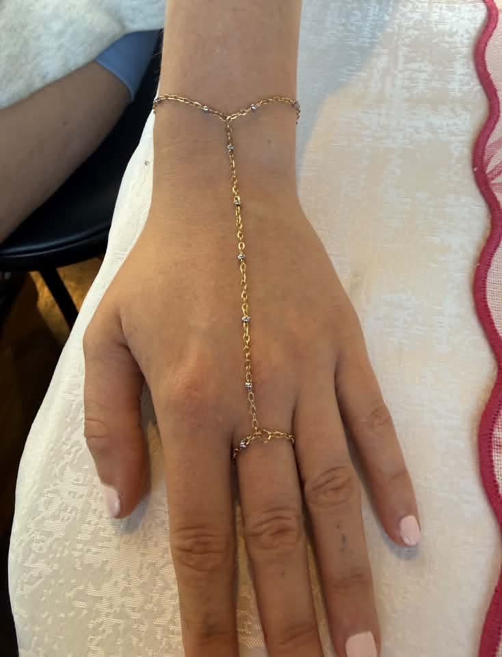 PermaLinx gold hand chain detail