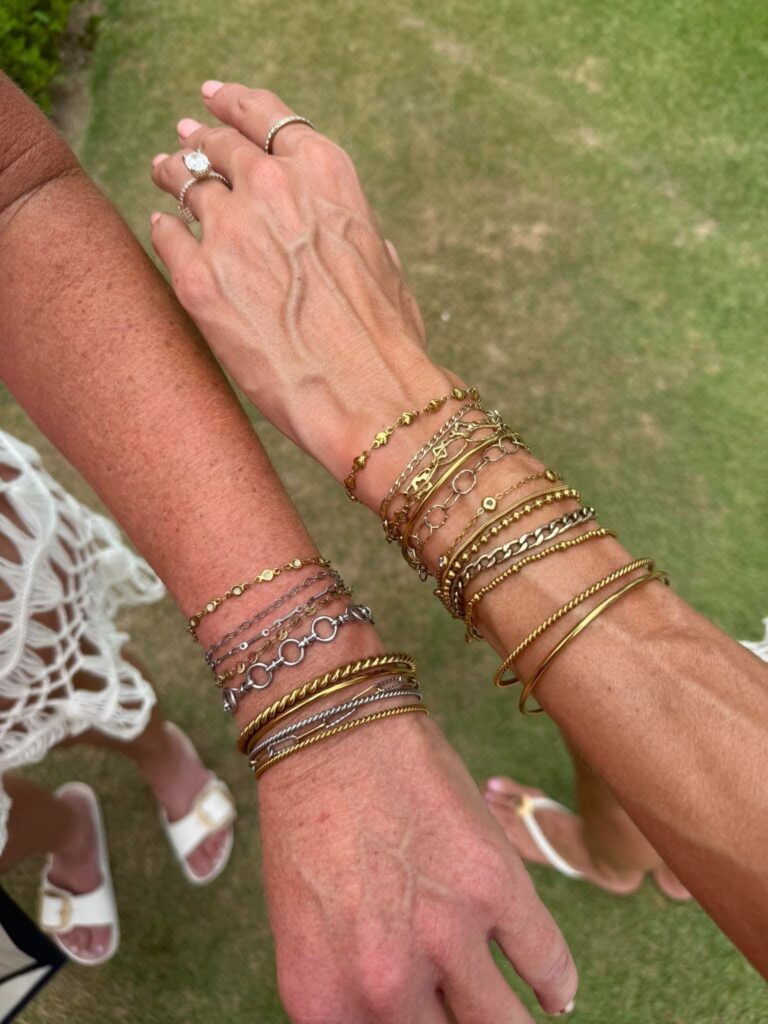 PermaLinx mixed-metal layered bracelets